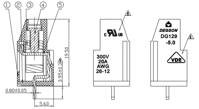 Миниатюра: Схема DG129-5.0-03P-14-100Z(H) 2