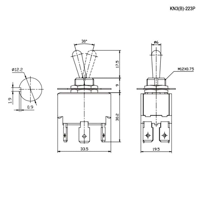 Миниатюра: Схема KN3(B)-223P (on)-off-(on)