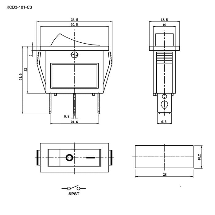 Миниатюра: Схема KCD3-101N-C3-Y/3P on-off