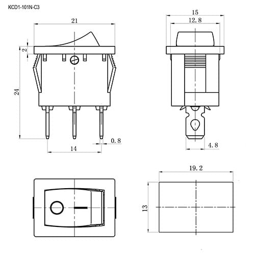 Миниатюра: Схема KCD1-101-C3-BL/3P on-off