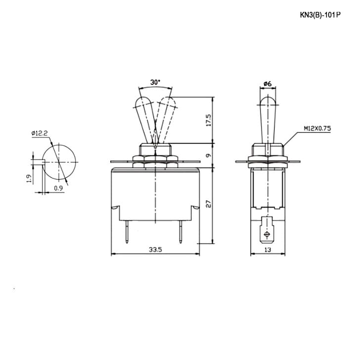 Миниатюра: Схема KN3(B)-101P on-off