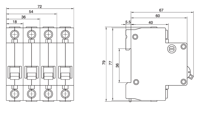 Миниатюра: Схема DZ47-63/1P 3A 4.5kA х-ка C