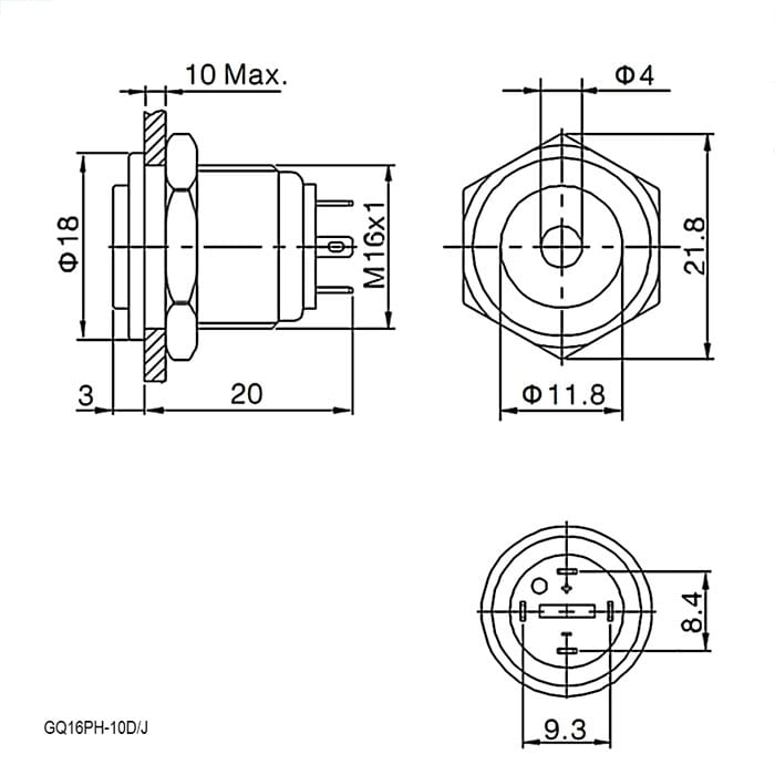 Миниатюра: Схема GQ16PH-10D/J/R/N off-(on)