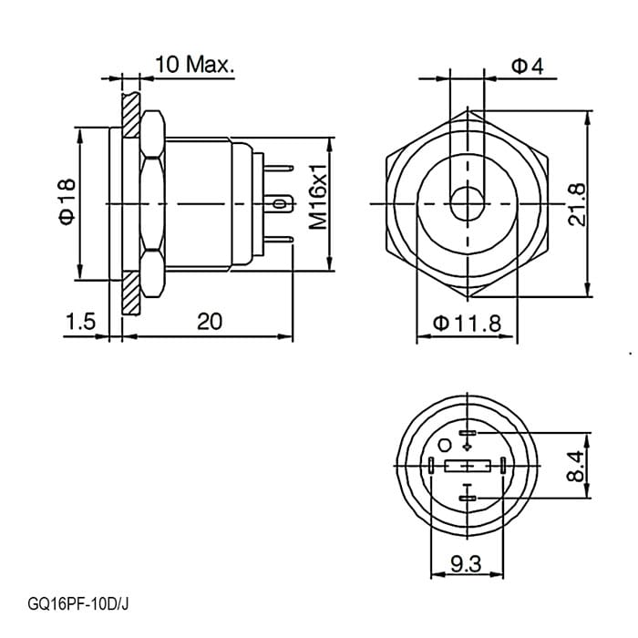 Миниатюра: Схема GQ16PF-10D/J/B/N off-(on)