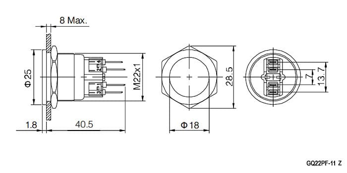 Миниатюра: Схема GQ22PF-11Z/N on-off+off-on