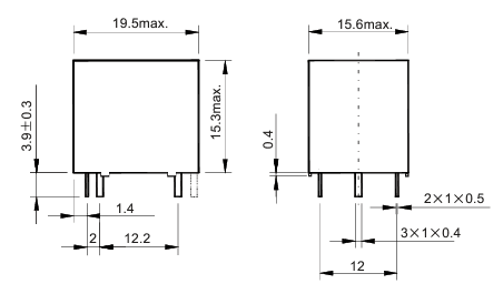 Миниатюра: Схема NT73-2-A-15-DC12V (JQC-3F)