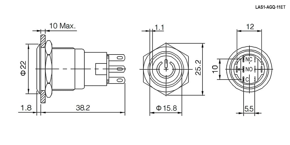 Миниатюра: Схема LAS1-AGQ-11ET/R/N on-(on)