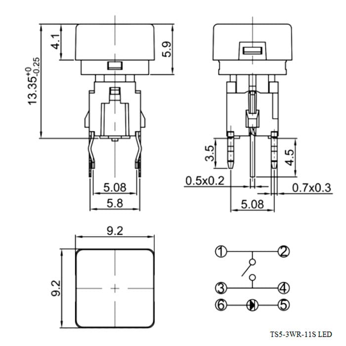Миниатюра: Схема TS5-3WR-11S LED