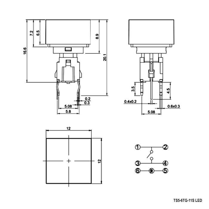 Миниатюра: Схема TS5-6TG-11S LED