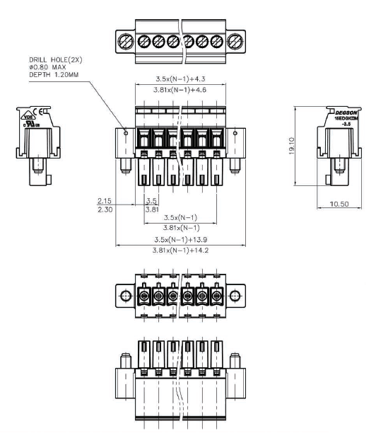 Миниатюра: Схема 15EDGKAM-3.81-14P-14-100A(H)