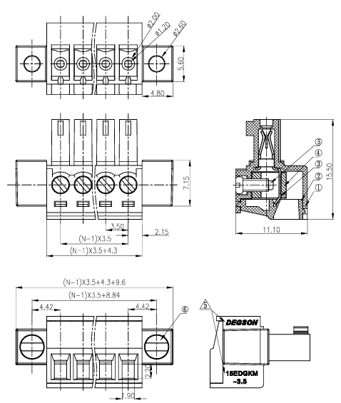 Миниатюра: Схема 15EDGKM-3.5-08P-14-00Z(H)