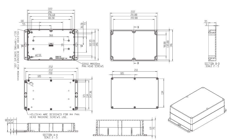 Миниатюра: Схема G232CMF (222х146x75)