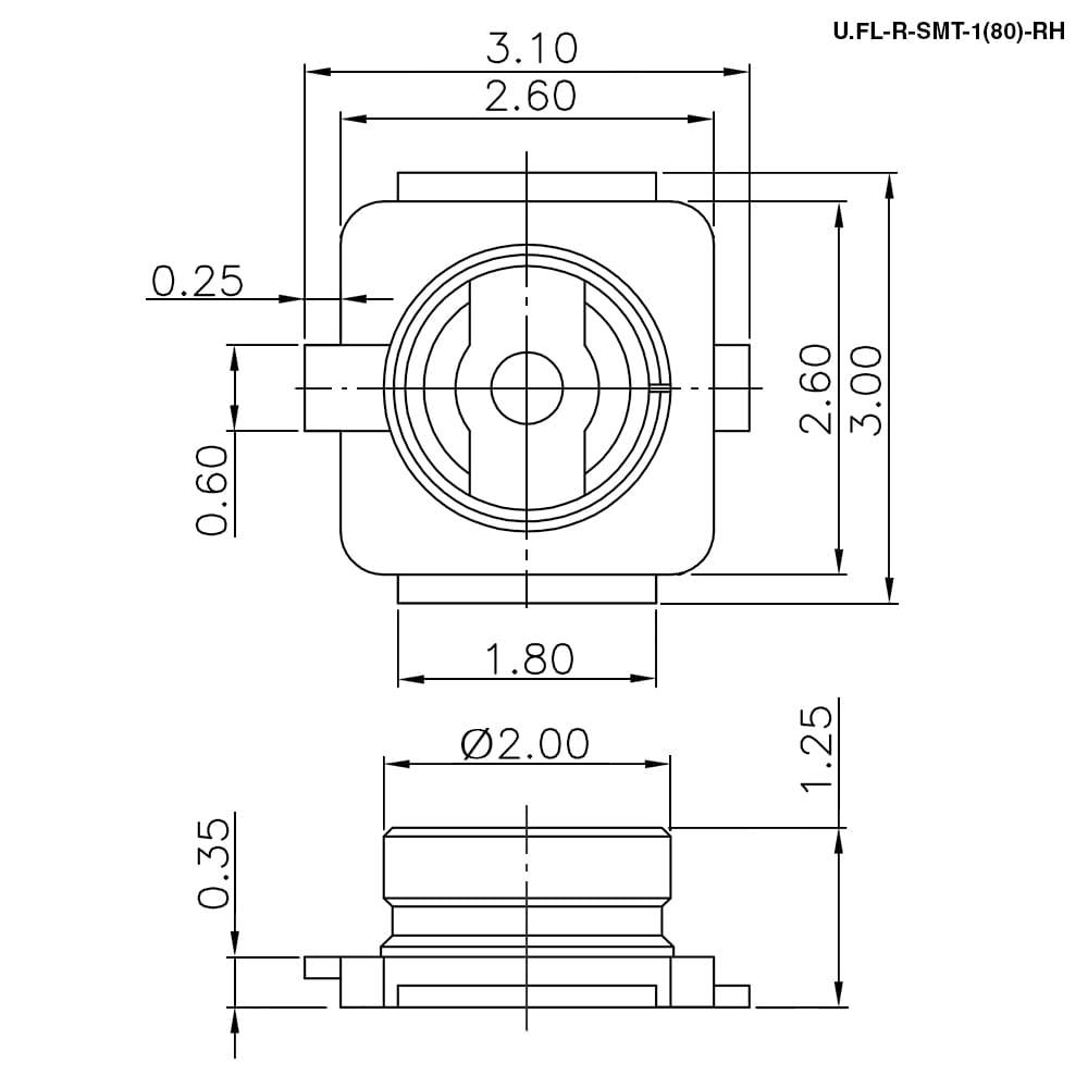 Миниатюра: Схема U.FL-R-SMT-1(80)-RH