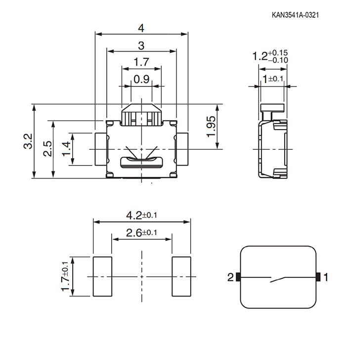 Миниатюра: Схема KAN3541A-0321B 4x3.2x1.2 mm