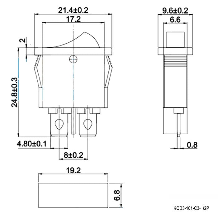 Миниатюра: Схема KCD3-101-C3-R/2P on-off