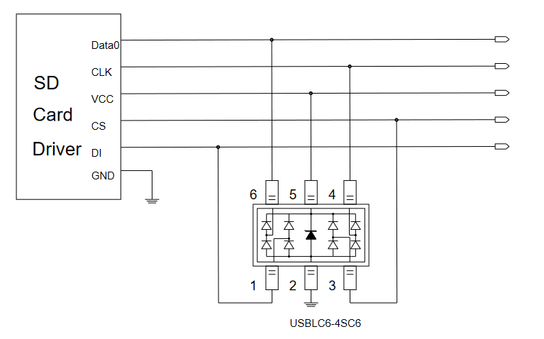 Миниатюра: Схема USBLC6-4SC6 (Elecsuper) 2