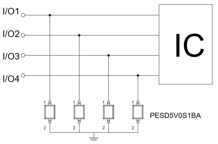 Миниатюра: Схема PESD5V0S1BA (Elecsuper) 2