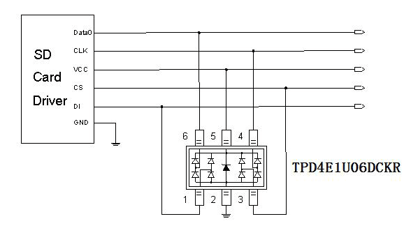 Миниатюра: Схема TPD4E1U06DCKR 2
