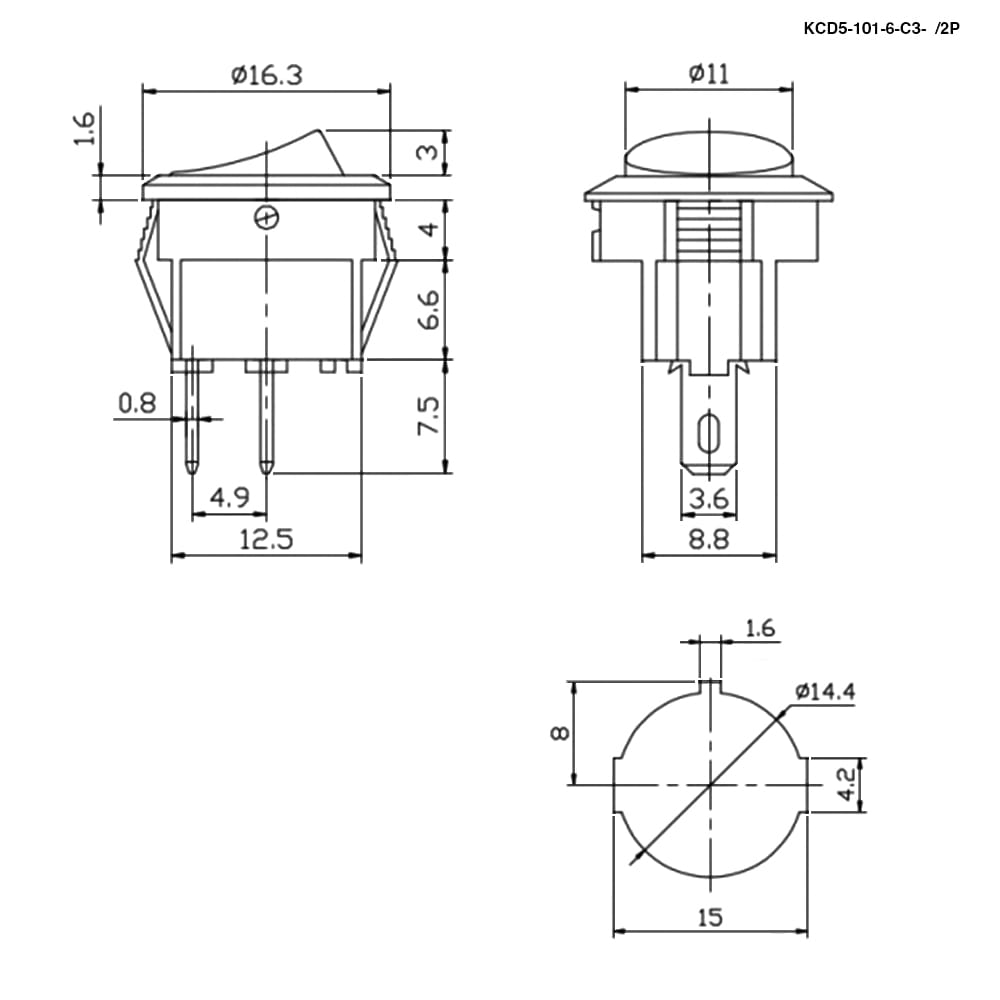 Миниатюра: Схема KCD5-101-6-C3-W/2P on-off