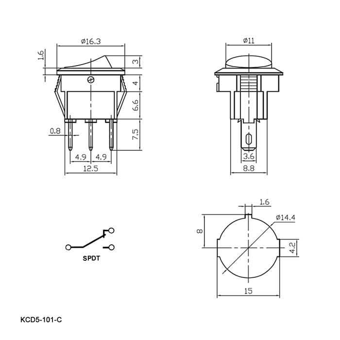 Миниатюра: Схема KCD5-101-C6-W/3P on-off
