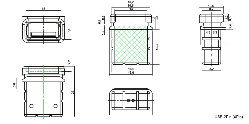 Миниатюра: Схема USB-2Pin-PH2.0