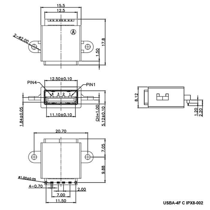 Миниатюра: Схема USBA-4F C IPX8-002