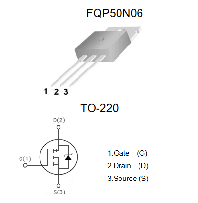 Миниатюра: Схема FQP50N06