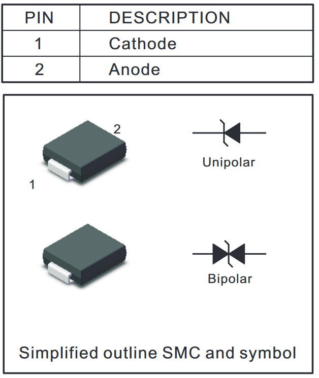 Миниатюра: Схема SMDJ33CA