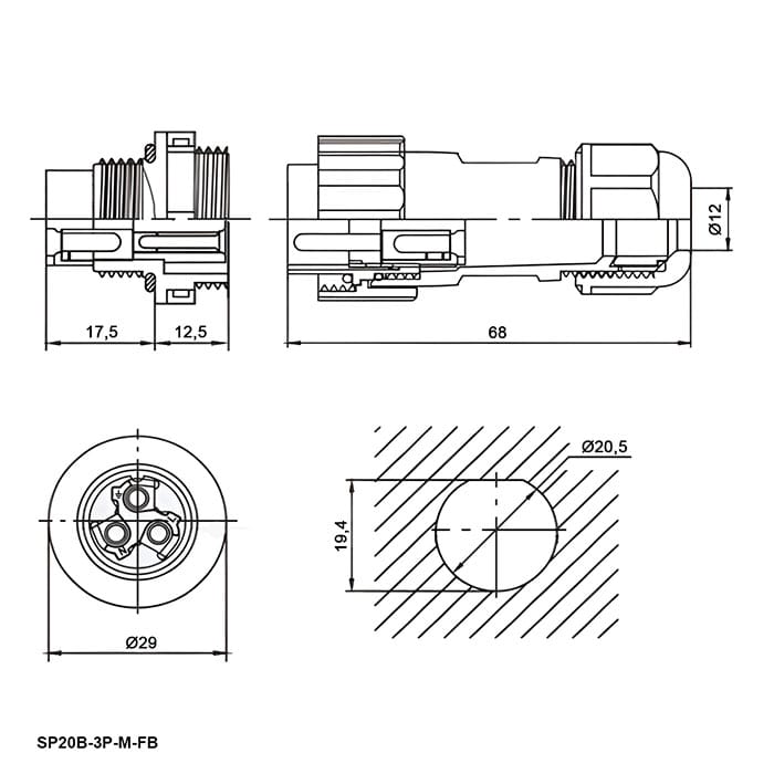 Миниатюра: Схема SP20B-3P-M-FB