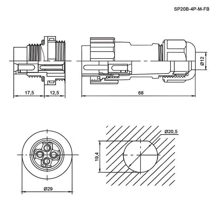 Миниатюра: Схема SP20B-4P-M-FB