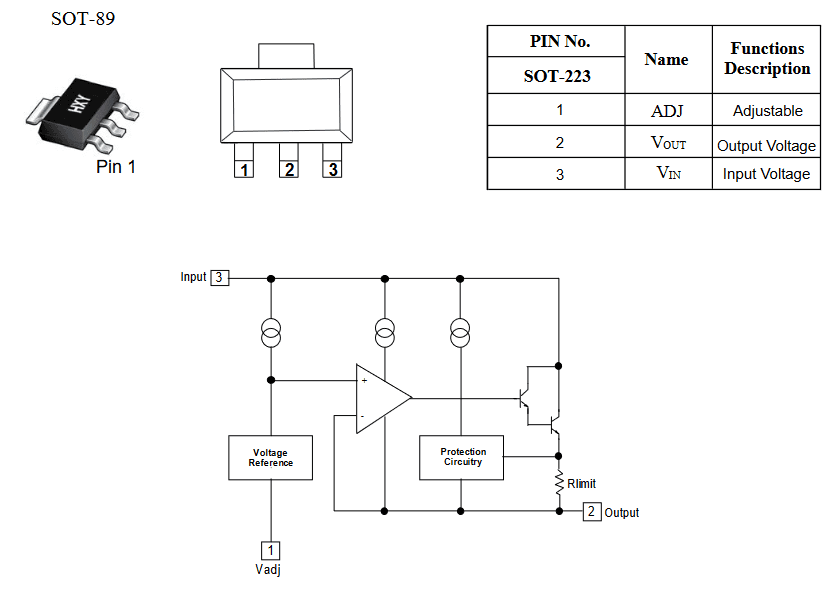 Миниатюра: Схема LM317DCYR (HXY)