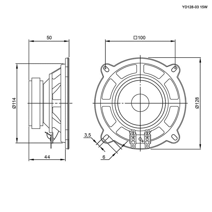 Миниатюра: Схема YD128-03 15W 4ohm (15ГДШ)