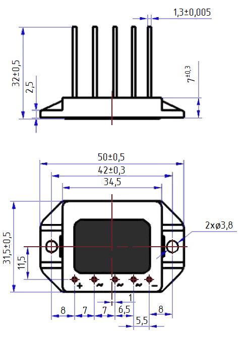 Миниатюра: Схема MT3516W 35А 1600V 3 phase
