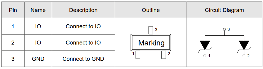 Миниатюра: Схема PESD15VS2UT 1
