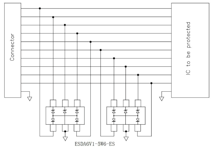 Миниатюра: Схема ESDA6V1-5W6 2