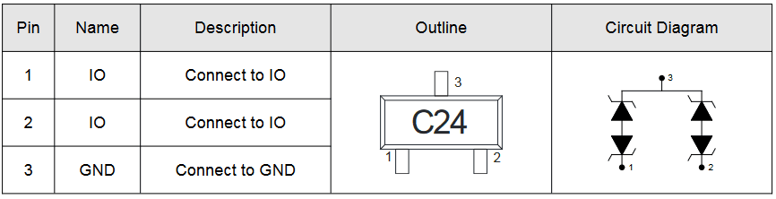 Миниатюра: Схема ESD2CAN24