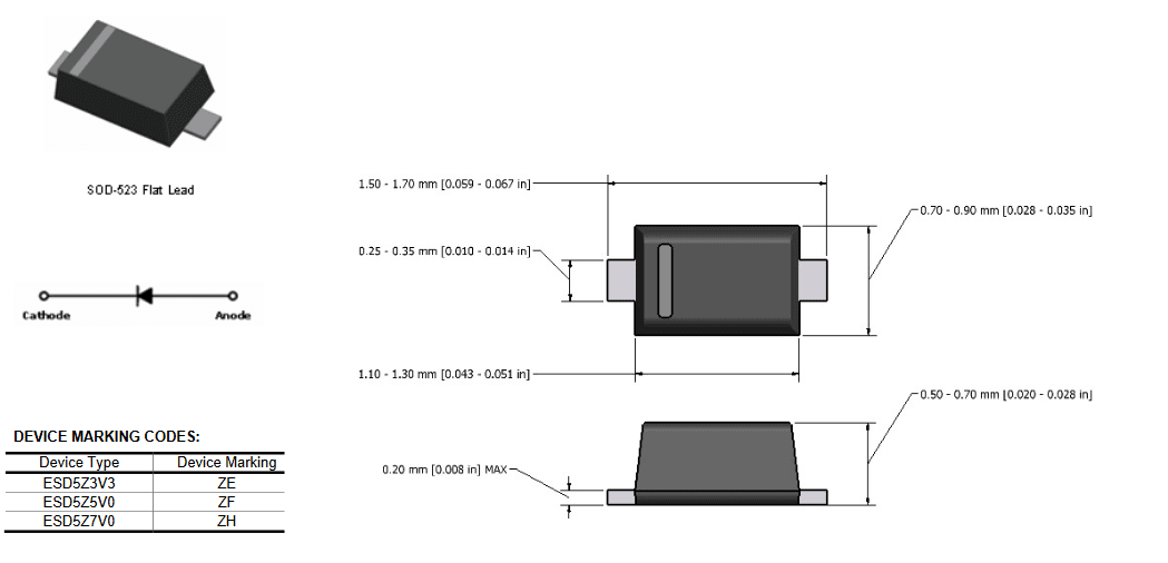 Миниатюра: Схема ESD5Z5V0