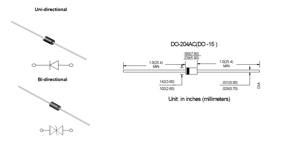 Миниатюра: Схема P6KE10A