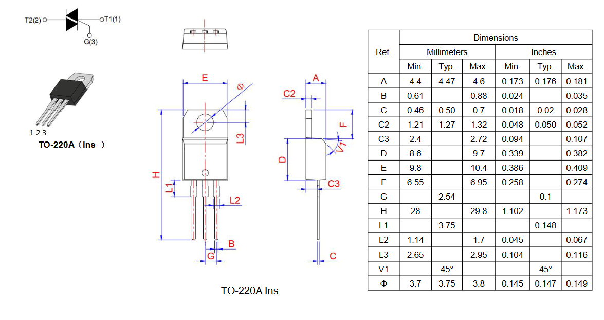 Миниатюра: Схема T1635-800A