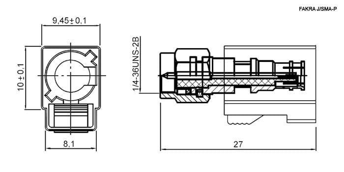 Миниатюра: Схема FAKRA TYPE D-J/SMA-P