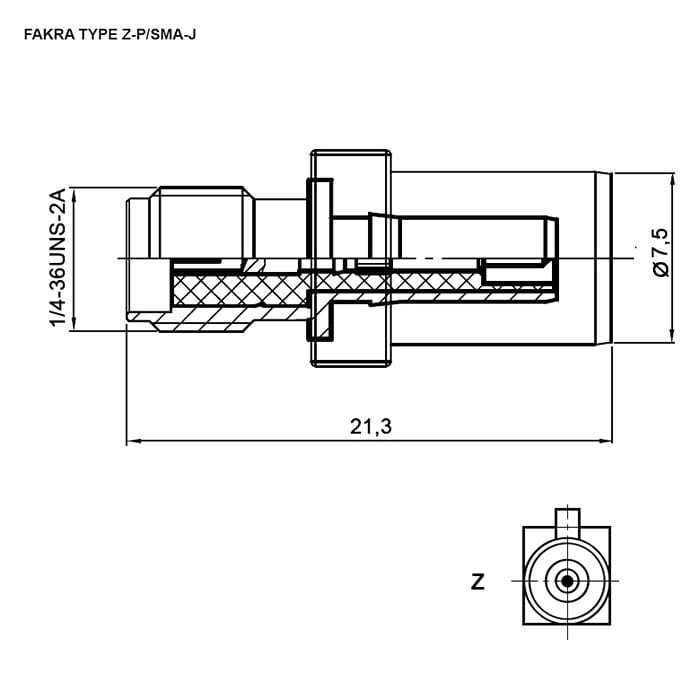 Миниатюра: Схема FAKRA TYPE Z-P/SMA-J