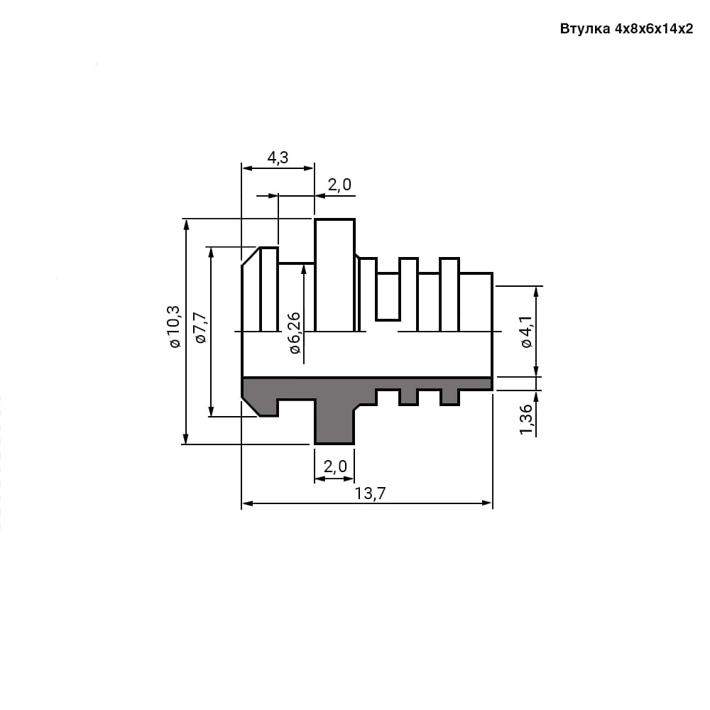 Миниатюра: Схема Втулки 4х8х6х14х2 black