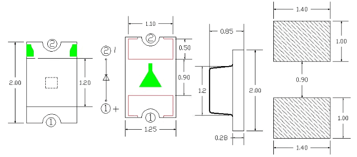 Миниатюра: Схема LED0805YG