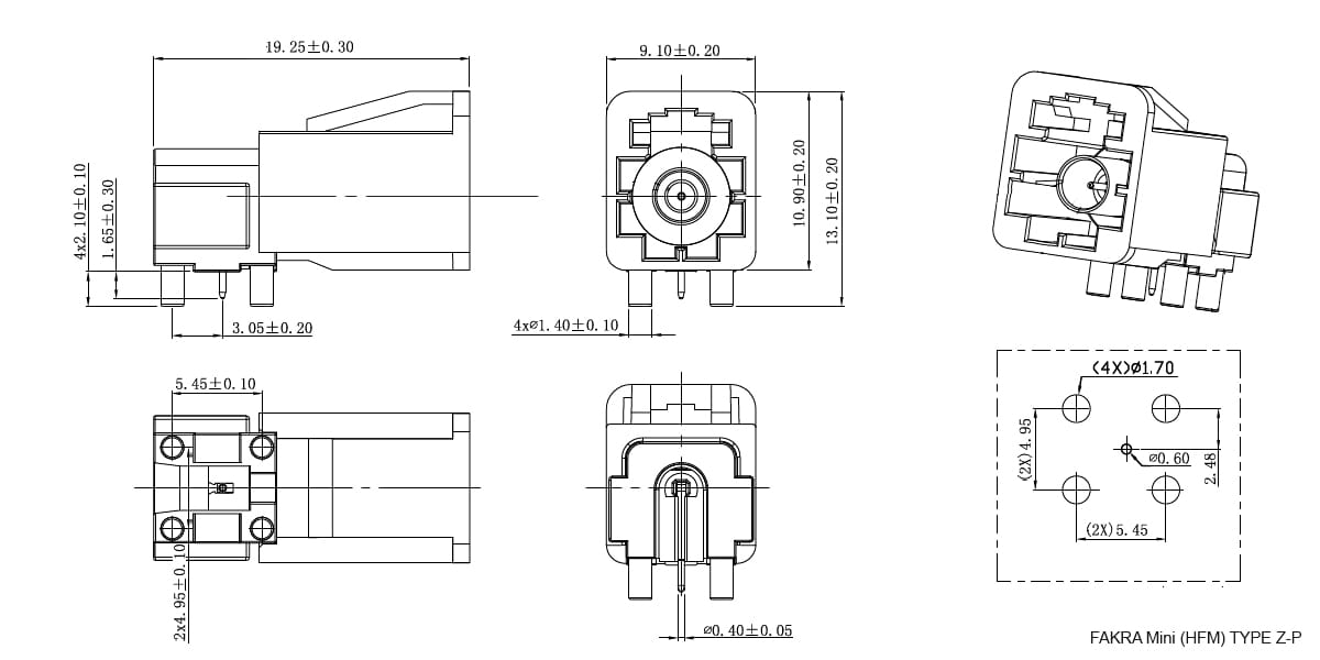 Миниатюра: Схема FAKRA Mini (HFM) TYPE Z-P