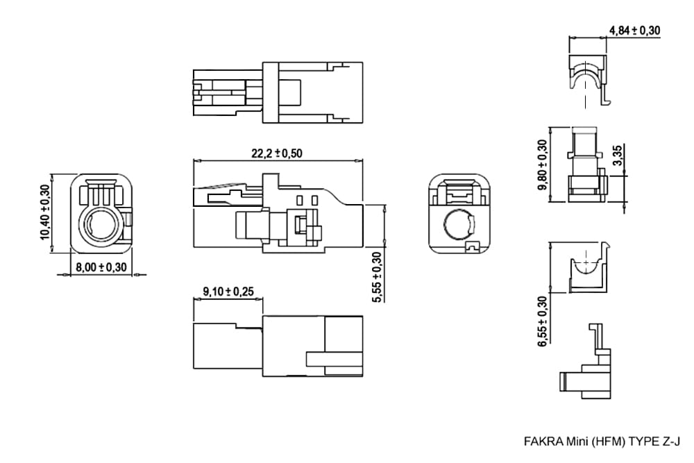 Миниатюра: Схема FAKRA Mini (HFM) TYPE Z-J