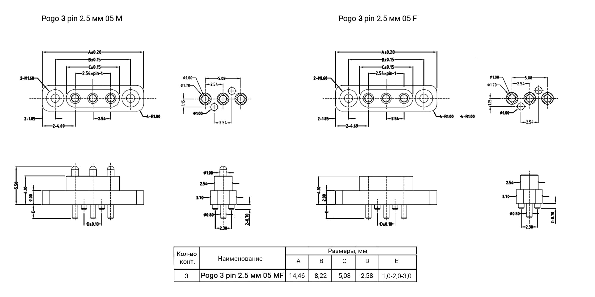 Миниатюра: Схема Pogo 3pin 2.5mm 05 MF