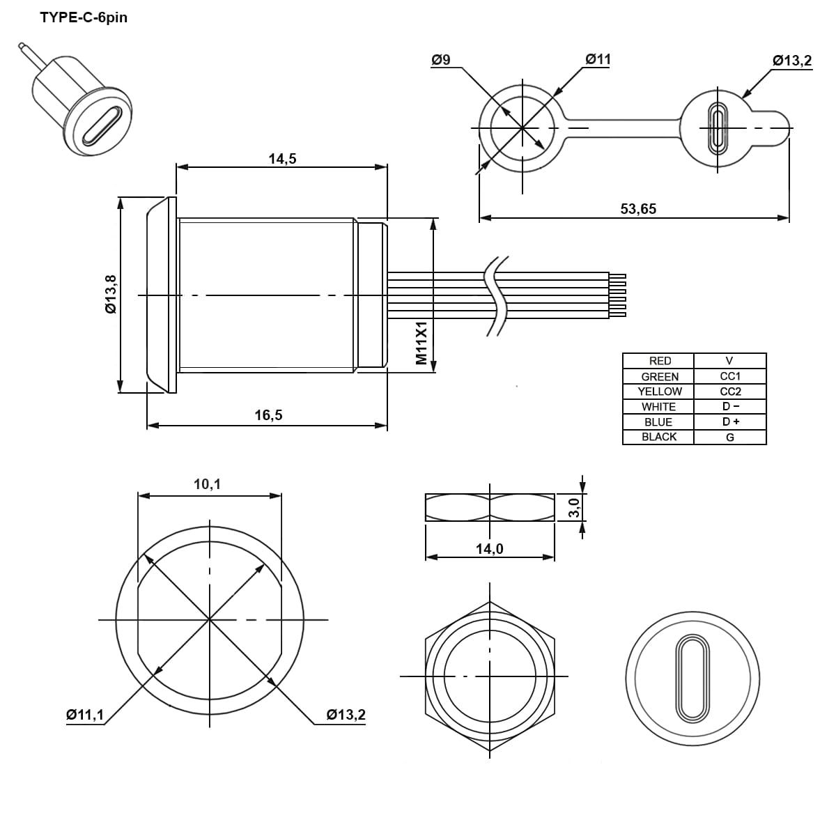 Миниатюра: Схема TYPE-C-6pin