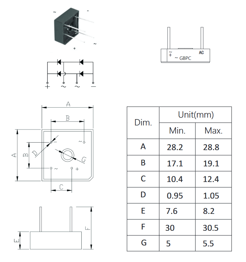 Миниатюра: Схема GBPC3506W