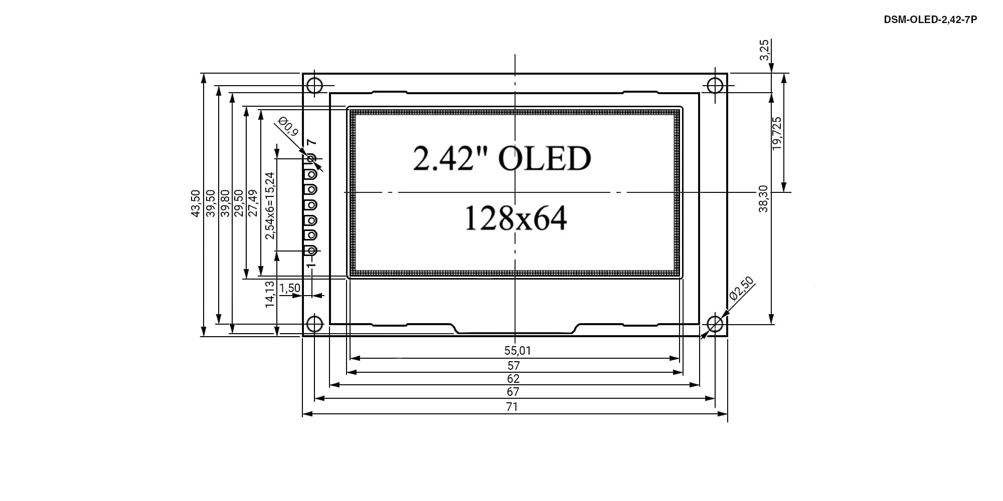 Миниатюра: Схема DSM-OLED-2.42-7P-G