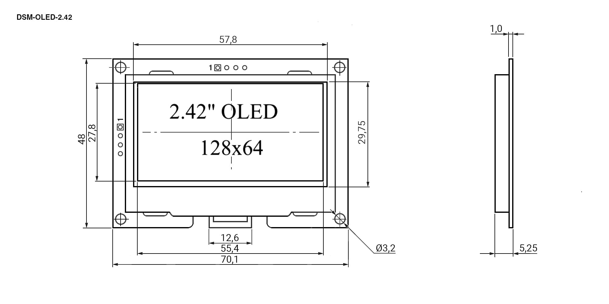 Миниатюра: Схема DSM-OLED-2.42-7P-W